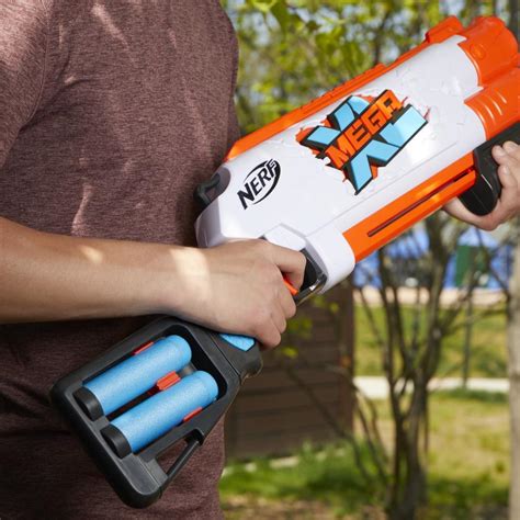 Nerf Mega XL Double Crusher Blaster, Largest Nerf Mega Darts Ever, 4.